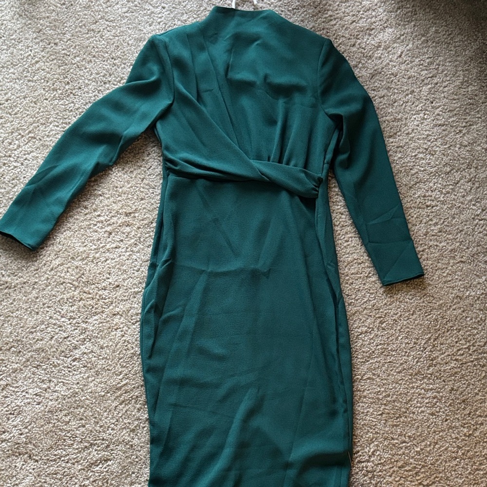ASOS Teal Long Sleeve Wrap Dress